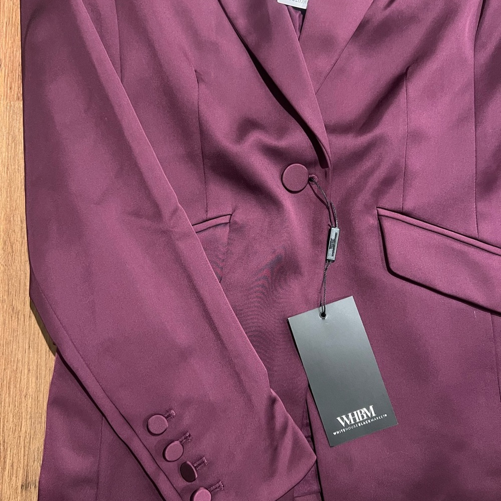 NWT White House Black Market Rich Purple Women's Blazer - Picture 3 of 5